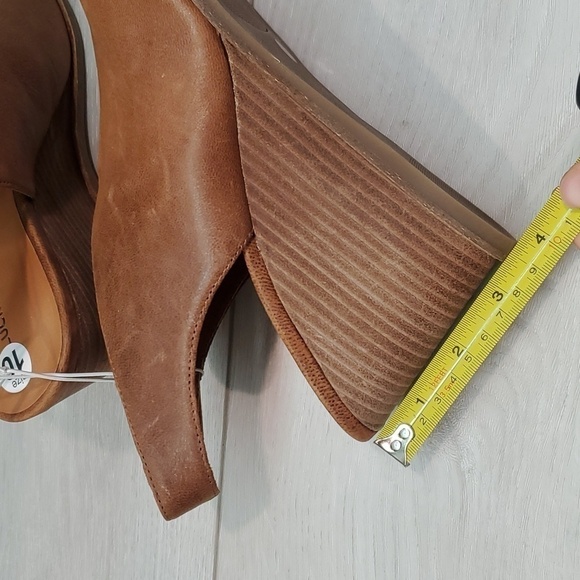 NEW Lucky Brand Womens Lordyn Open Toe Leather Wedge Ankle Shoes sz 10 - Picture 12 of 13